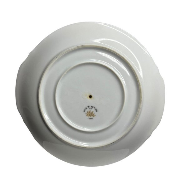 Late In Autumn Gravy Boat Attached Plate By Fine China Of Japan Gold Gild Trim - Picture 7 of 7